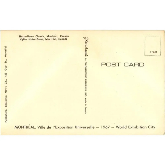 MONTRÉAL, Ville de l'Exposition Universelle 1967 World Exhibition City Postcard - Picture 2 of 2
